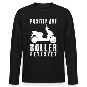 Mofa Mopet Motorroller Mofafahrer Moped - Männer Premium Bio Langarmshirt - Schwarz - Vorne - Nico (187cm)