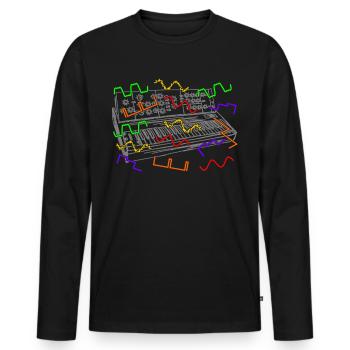 Synthesizer Analog Synth Synthesizers - Männer Premium Bio Langarmshirt - Schwarz - Vorne - Nico (187cm)