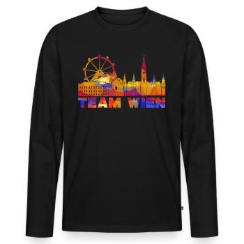 Wien Stadt Wiener - Männer Premium Bio Langarmshirt - Schwarz - Vorne - Nico (187cm)