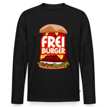 Freiburg Burger Freiburger - Männer Premium Bio Langarmshirt - Schwarz - Vorne - Nico (187cm)