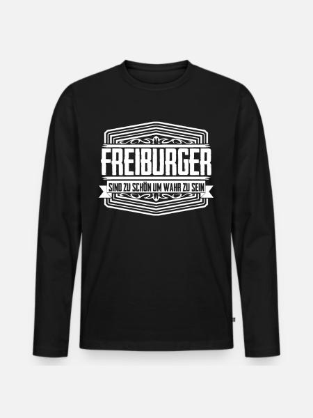 Freiburg Freiburger - Männer Premium Bio Langarmshirt - Schwarz