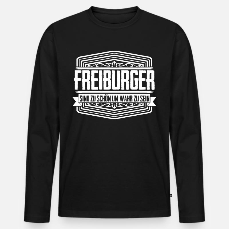 Freiburg Freiburger - Männer Premium Bio Langarmshirt - Schwarz