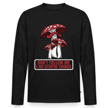 Fly agaric Fly agaric Mushroom Pickers - Men's Premium Organic Long Sleeve Shirt - black - Front - Nico (187cm)