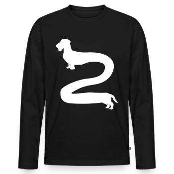 Rough-haired dachshund long dachshund - Men's Premium Organic Long Sleeve Shirt - black - Front - Nico (187cm)