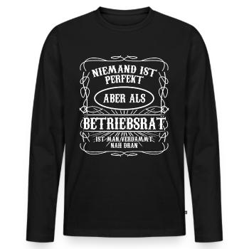 Betriebsrat ist perfekt Betriebsrätin - Männer Premium Bio Langarmshirt - Schwarz - Vorne - Nico (187cm)