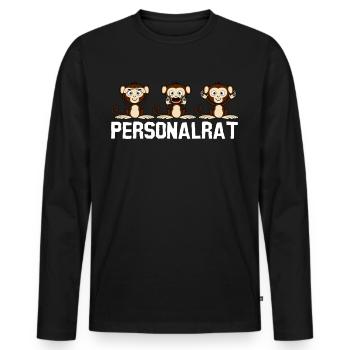 Personalrat 3 Affen Witz Personalräte - Männer Premium Bio Langarmshirt - Schwarz - Vorne - Nico (187cm)