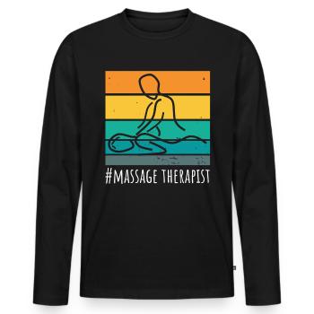Massage Massage Therapist - Men's Premium Organic Long Sleeve Shirt - black - Front - Nico (187cm)