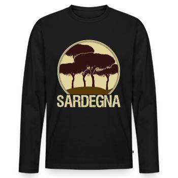 Sardaigne Sardaigne Sardaigne - T-shirt manches longues Premium bio Homme - noir - Devant - Nico (187cm)
