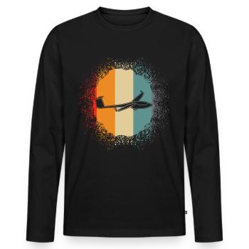 Glider Retro Glider - Men's Premium Organic Long Sleeve Shirt - black - Front - Nico (187cm)