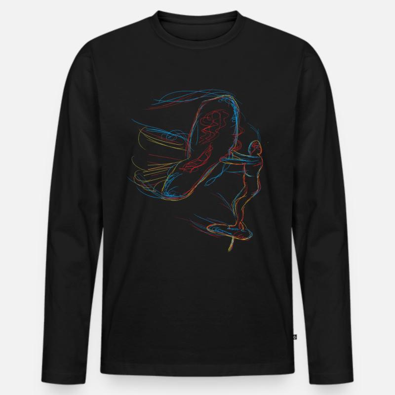 Wing Surf Hydrofoiling Wing Foiling - Men's Premium Organic Long Sleeve Shirt - black