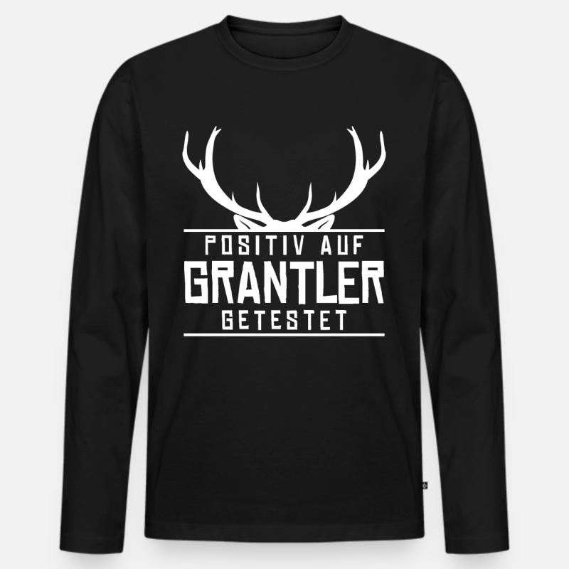 Grantler Granteln Grantln - Männer Premium Bio Langarmshirt - Schwarz
