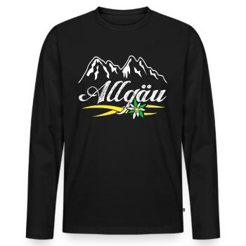 Alpes de l’Allgäu Edelweiss Allgäuer - T-shirt manches longues Premium bio Homme - noir - Devant - Nico (187cm)