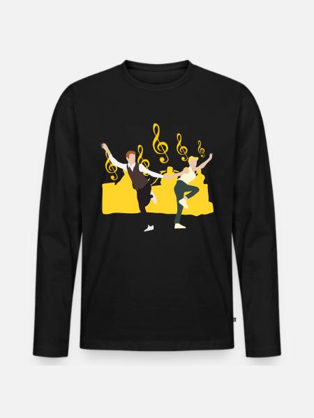 Boogie Woogie Tänzer Spaß Swing - Männer Premium Bio Langarmshirt - Schwarz