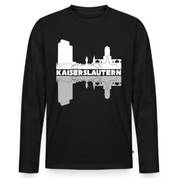 Kaiserslauterer Stadt Kaiserslautern - Männer Premium Bio Langarmshirt - Schwarz - Vorne - Nico (187cm)