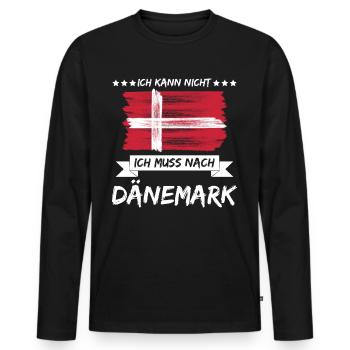 Denmark Ich muss nach Dänemark - Männer Premium Bio Langarmshirt - Schwarz - Vorne - Nico (187cm)