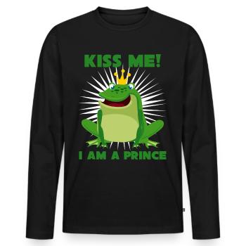 Grenouille Têtard Prince Grenouilles - T-shirt manches longues Premium bio Homme - noir - Devant - Nico (187cm)