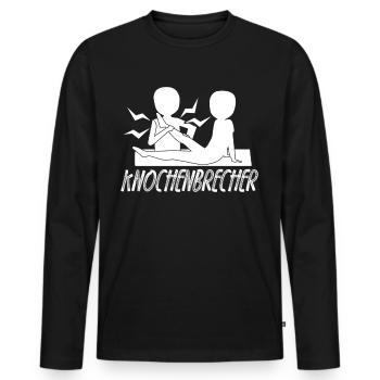 Physio Knochenbrecher Physiotherapeut - Männer Premium Bio Langarmshirt - Schwarz - Vorne - Nico (187cm)
