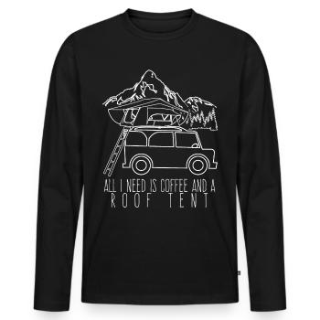 Dachzelt Kaffee und Camping 4x4 Offroad - Männer Premium Bio Langarmshirt - Schwarz - Vorne - Nico (187cm)