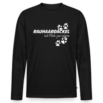 Rauhaardackel Glück Dachshund - Männer Premium Bio Langarmshirt - Schwarz - Vorne - Nico (187cm)