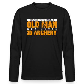 Tir à l’arc 3D Old Man Tir à l’arc - T-shirt manches longues Premium bio Homme - noir - Devant - Nico (187cm)