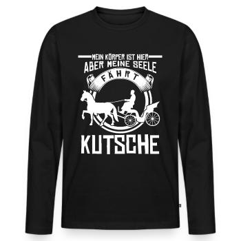 Kutsche Fuhrmann Pferdekutsche Kutscher - Männer Premium Bio Langarmshirt - Schwarz - Vorne - Nico (187cm)