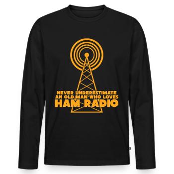 Amateur Radio Amateur Radio Radio - Men's Premium Organic Long Sleeve Shirt - black - Front - Nico (187cm)