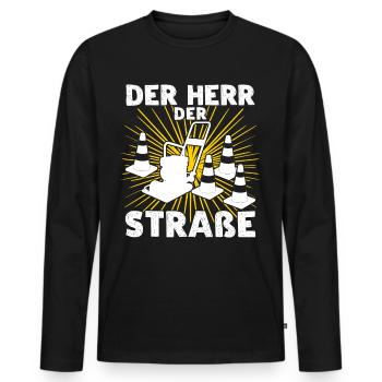 Straßenwärter Straßenbauer Straßenbau - Männer Premium Bio Langarmshirt - Schwarz - Vorne - Nico (187cm)