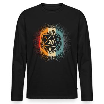 Tabletop D20 Dice Boardgame Game Master - Men's Premium Organic Long Sleeve Shirt - black - Front - Nico (187cm)
