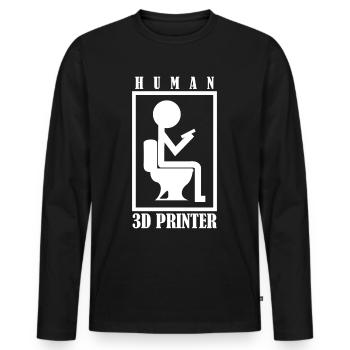 3D Printer 3D Printer Toilet 3D Printer - Men's Premium Organic Long Sleeve Shirt - black - Front - Nico (187cm)