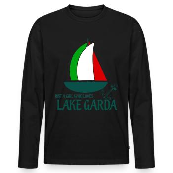 Gardasee Lake Garda Girl Lago di Garda - Men's Premium Organic Long Sleeve Shirt - black - Front - Nico (187cm)