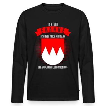 Franken Frankenland Witz Franke - Männer Premium Bio Langarmshirt - Schwarz - Vorne - Nico (187cm)