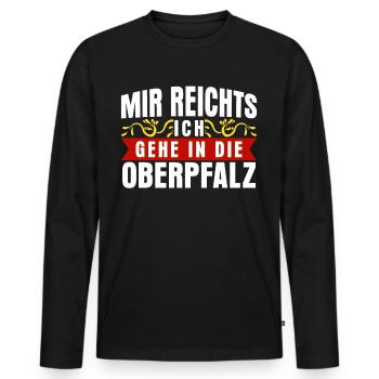 Oberpfalz Pfalz Pfälzer Oberpfälzer - Männer Premium Bio Langarmshirt - Schwarz - Vorne - Nico (187cm)