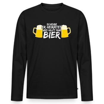 Junggesellenabschied Bier Junggeselle - Männer Premium Bio Langarmshirt - Schwarz - Vorne - Nico (187cm)