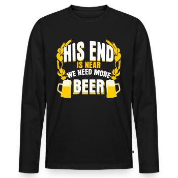 Junggesellenabschied Beer Enterrement de vie de garçon - T-shirt manches longues Premium bio Homme - noir - Devant - Nico (187cm)