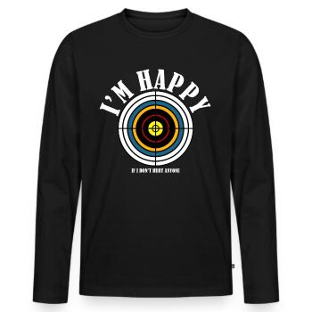 Longbow 3D Archery Archers - Men's Premium Organic Long Sleeve Shirt - black - Front - Nico (187cm)