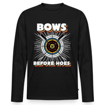 Longbow Archer 3D Archery - Men's Premium Organic Long Sleeve Shirt - black - Front - Nico (187cm)