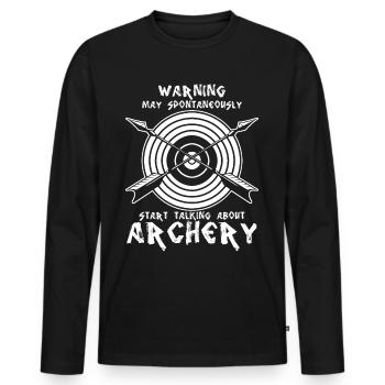Arc de tir à l’arc 3D Archer Longbow - T-shirt manches longues Premium bio Homme - noir - Devant - Nico (187cm)