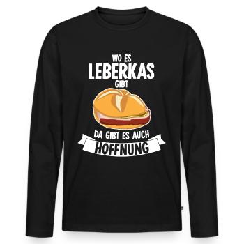 Leberkäse Fleischkas Leberkas - Männer Premium Bio Langarmshirt - Schwarz - Vorne - Nico (187cm)