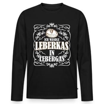 Leberkäse Gas aus Leberkas - Männer Premium Bio Langarmshirt - Schwarz - Vorne - Nico (187cm)