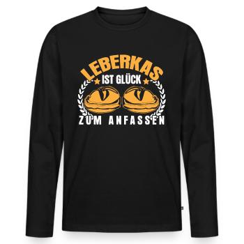 Leberkäse Leberkassemmel Leberkas - Männer Premium Bio Langarmshirt - Schwarz - Vorne - Nico (187cm)