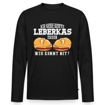 Leberkäse Fleischkas essen Leberkas - Männer Premium Bio Langarmshirt - Schwarz - Vorne - Nico (187cm)