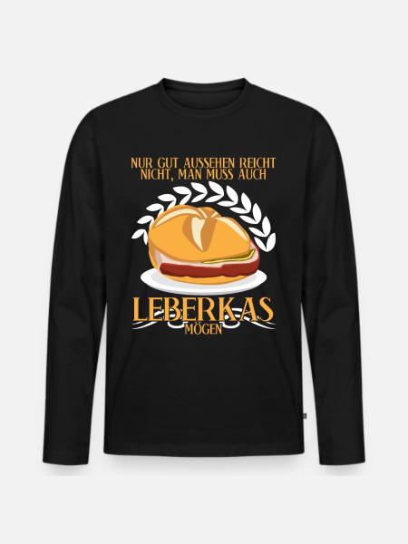 Leberkäse Spruch Fleischkas Leberkas - Männer Premium Bio Langarmshirt - Schwarz