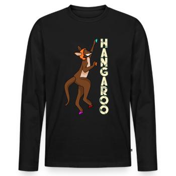 Kangourou Escalade Alpinisme Blouldern - T-shirt manches longues Premium bio Homme - noir - Devant - Nico (187cm)