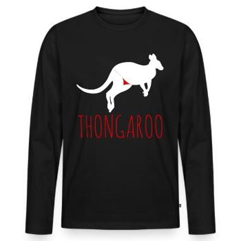 Kangaroo Thoung Kangaroos - Men's Premium Organic Long Sleeve Shirt - black - Front - Nico (187cm)