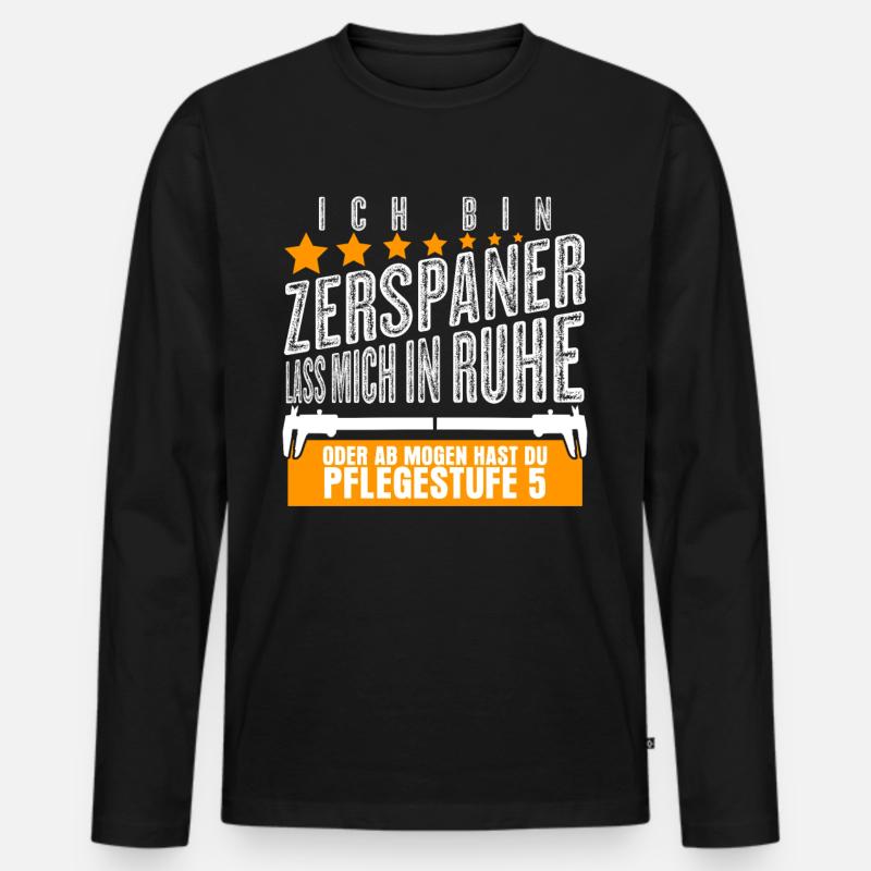 Zerspaner Witz Zerspanungsmechaniker - Männer Premium Bio Langarmshirt - Schwarz