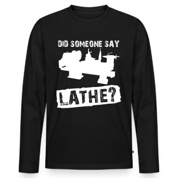 Machining Lathe Milling Cutter Lathe - Men's Premium Organic Long Sleeve Shirt - black - Front - Nico (187cm)