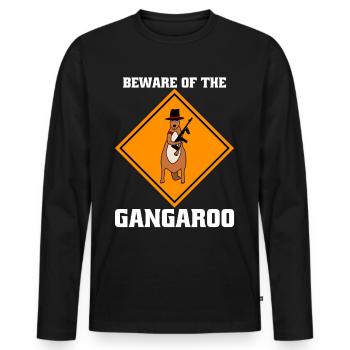 Känguru Warnung bewaffnete Kängurus - Männer Premium Bio Langarmshirt - Schwarz - Vorne - Nico (187cm)