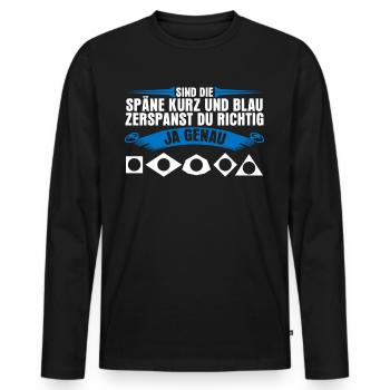 Zerspaner Dreher Zerspanungsmechaniker - Männer Premium Bio Langarmshirt - Schwarz - Vorne - Nico (187cm)