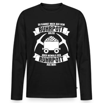 Ruhrgebiet Spruch Ruhrpott - Männer Premium Bio Langarmshirt - Schwarz - Vorne - Nico (187cm)