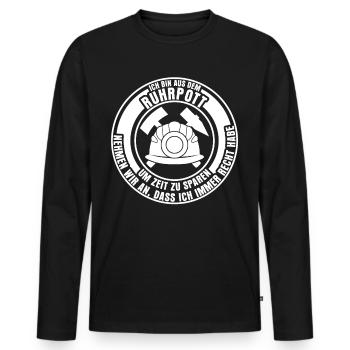 Ruhrgebiet Bergbau Zeche Ruhrpott - Männer Premium Bio Langarmshirt - Schwarz - Vorne - Nico (187cm)